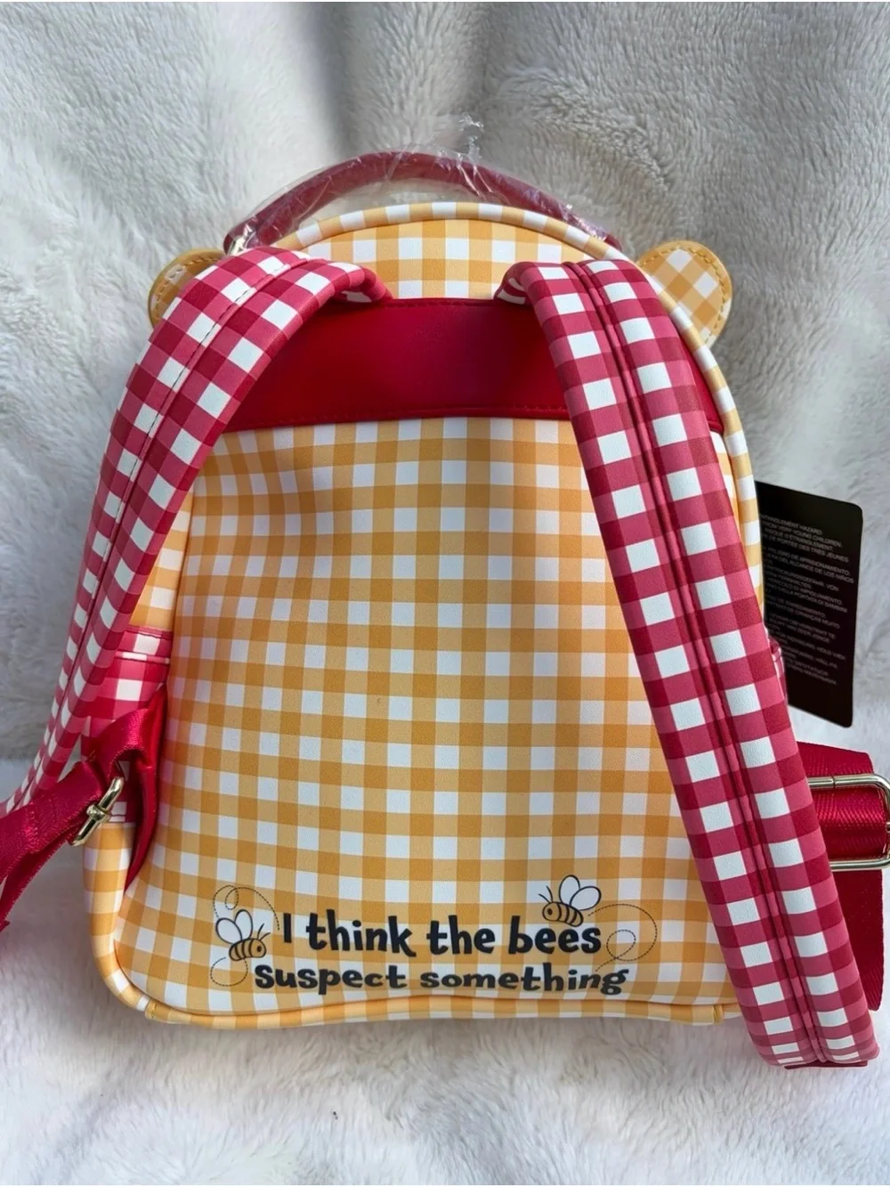 Loungefly Yellow & Red Gingham Winnie the Pooh Mini Backpack with Matching Pouch